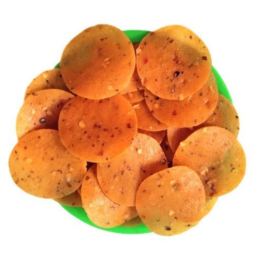 Corn Spicy Chips (Makai Spicy Masala Wafers) Corn Spicy Fryum (Ready To Fry)